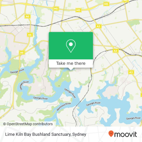 Lime Kiln Bay Bushland Sanctuary map