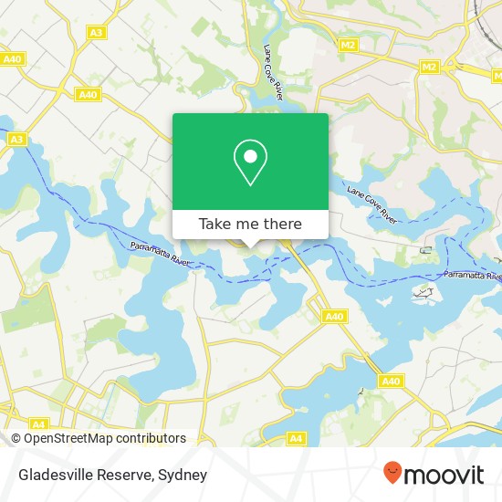 Mapa Gladesville Reserve