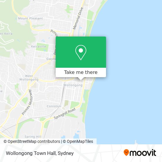 Mapa Wollongong Town Hall