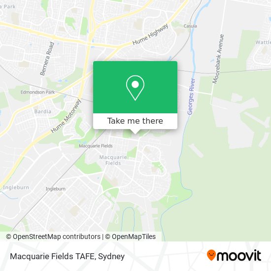 Mapa Macquarie Fields TAFE