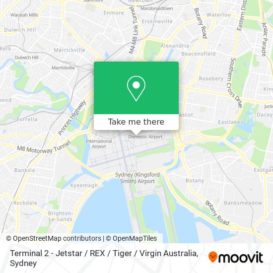 Mapa Terminal 2 - Jetstar / REX / Tiger / Virgin Australia
