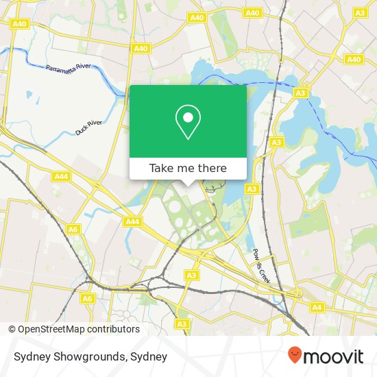 Mapa Sydney Showgrounds