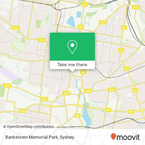 Bankstown Memorial Park map