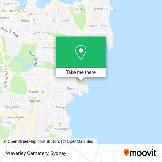 Mapa Waverley Cemetery