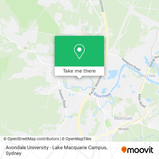 Mapa Avondale University - Lake Macquarie Campus