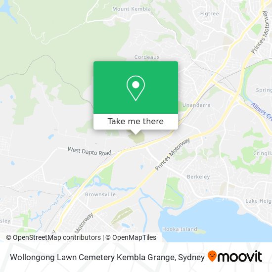 Mapa Wollongong Lawn Cemetery Kembla Grange