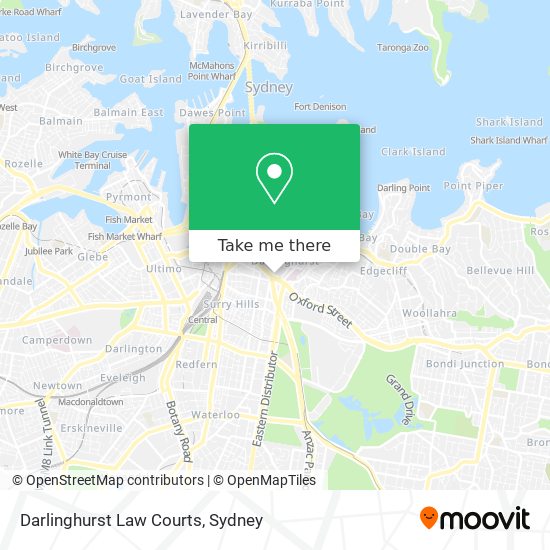 Mapa Darlinghurst Law Courts
