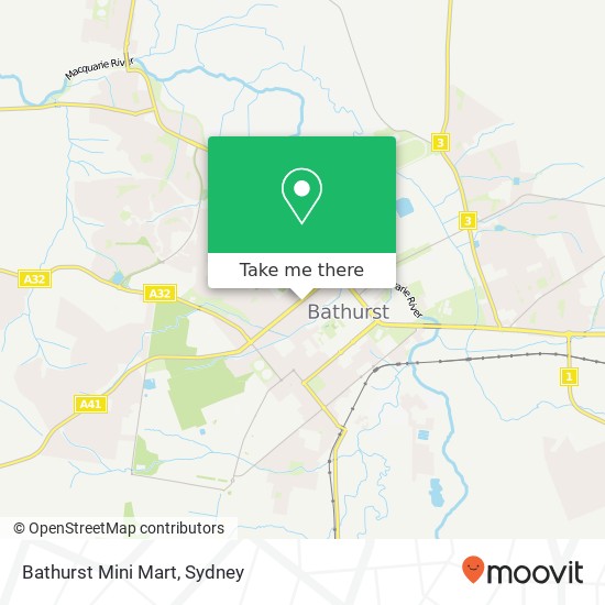 Mapa Bathurst Mini Mart