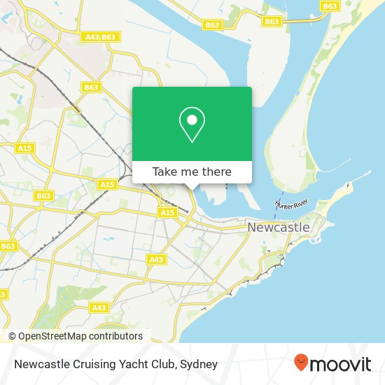 Newcastle Cruising Yacht Club map
