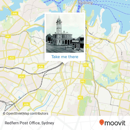 Redfern Post Office map