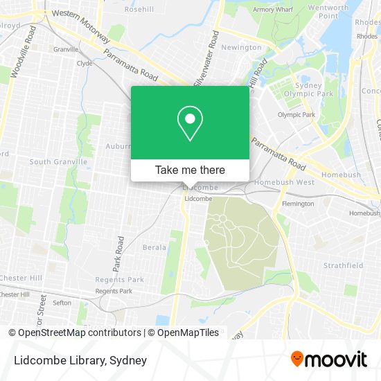 Lidcombe Library map