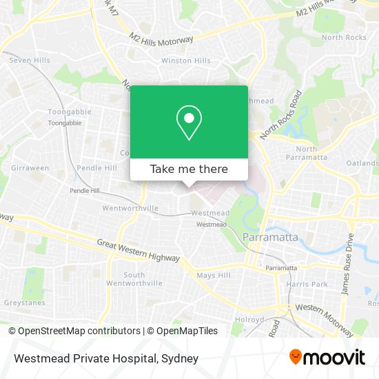 Mapa Westmead Private Hospital
