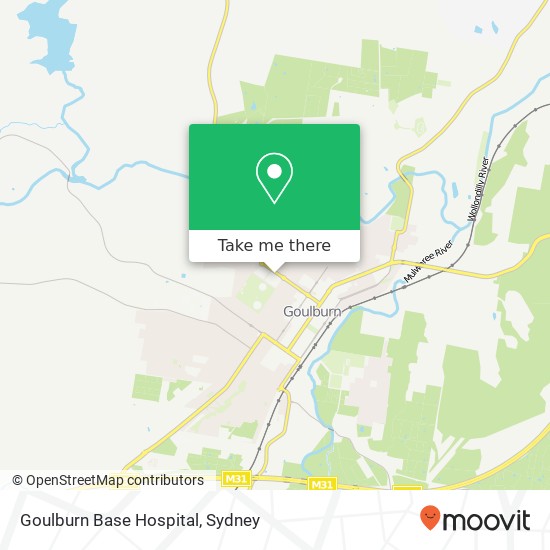 Goulburn Base Hospital map
