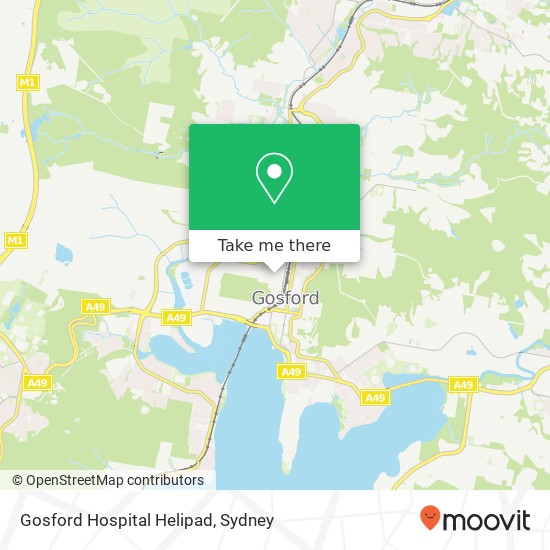 Gosford Hospital Helipad map