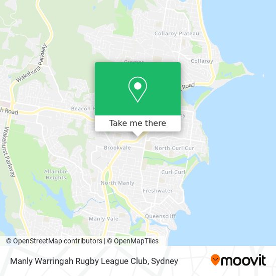 Manly Warringah Rugby League Club map