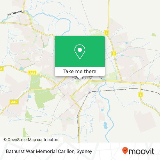 Mapa Bathurst War Memorial Carilion