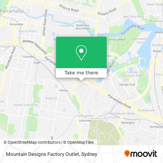 Mountain Designs Factory Outlet map