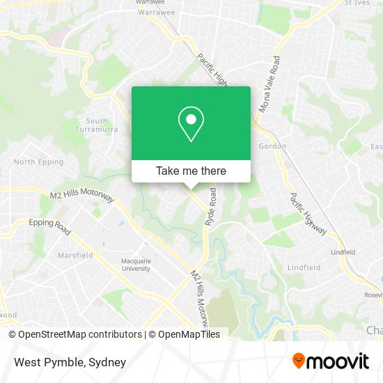 Mapa West Pymble