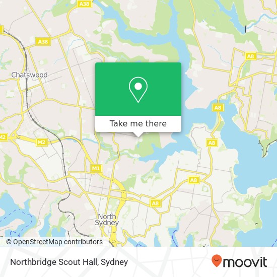 Mapa Northbridge Scout Hall