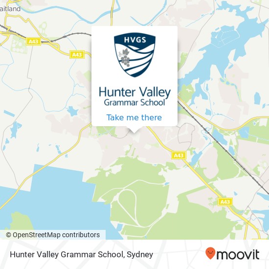 Mapa Hunter Valley Grammar School