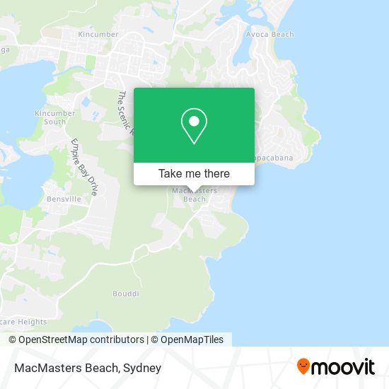 Mapa MacMasters Beach