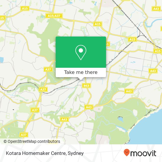 Mapa Kotara Homemaker Centre