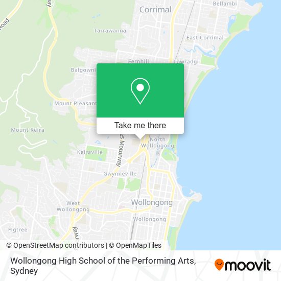 Mapa Wollongong High School of the Performing Arts