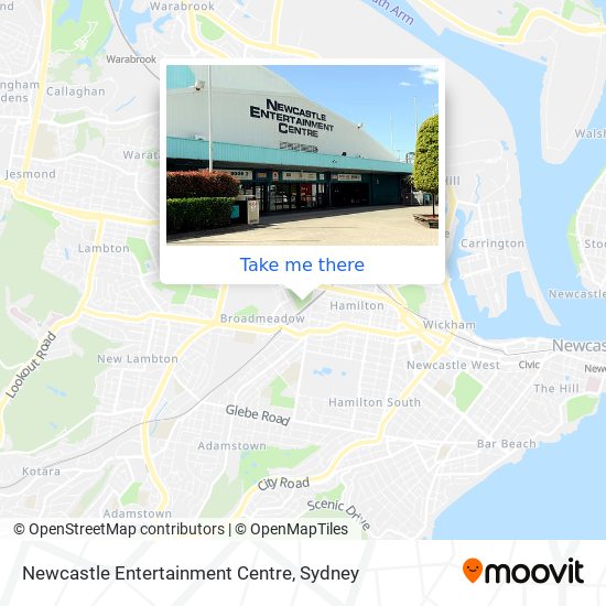 Mapa Newcastle Entertainment Centre