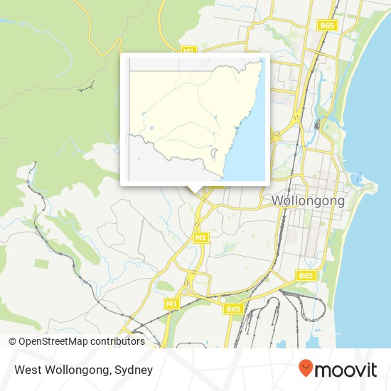 West Wollongong map