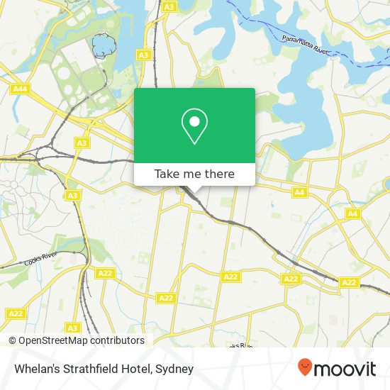 Mapa Whelan's Strathfield Hotel