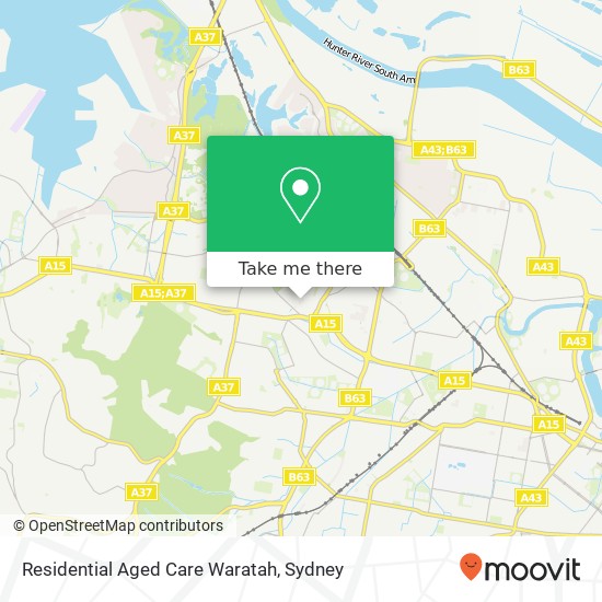 Residential Aged Care Waratah map