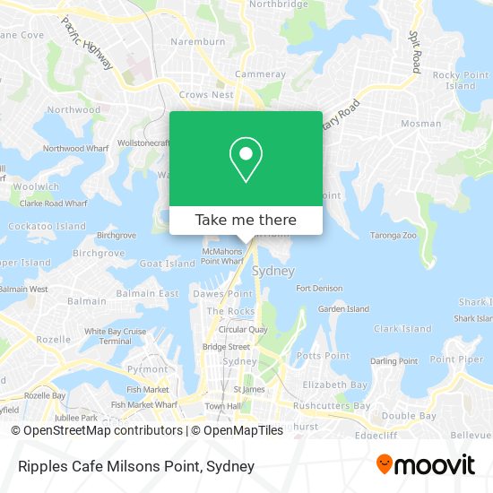 Ripples Cafe Milsons Point map