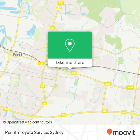 Penrith Toyota Service map