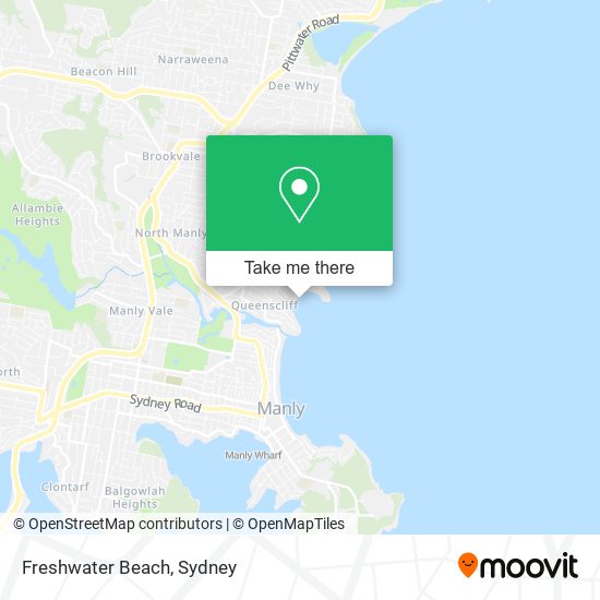 Mapa Freshwater Beach