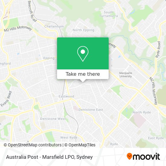 Mapa Australia Post - Marsfield LPO