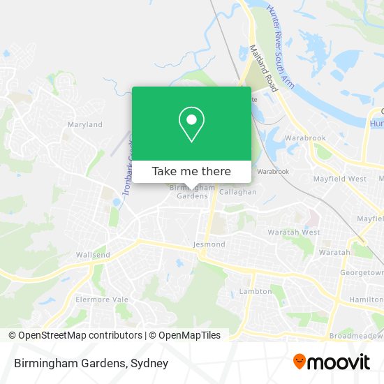 Mapa Birmingham Gardens