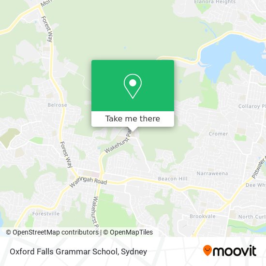 Mapa Oxford Falls Grammar School