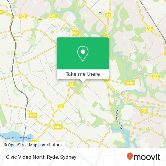 Mapa Civic Video North Ryde