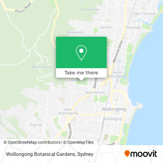 Wollongong Botanical Gardens map
