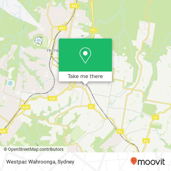 Mapa Westpac Wahroonga