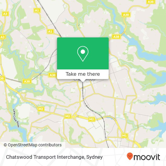 Mapa Chatswood Transport Interchange