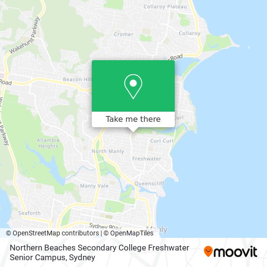 Northern Beaches Secondary College Freshwater Senior Campus map