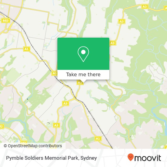Pymble Soldiers Memorial Park map