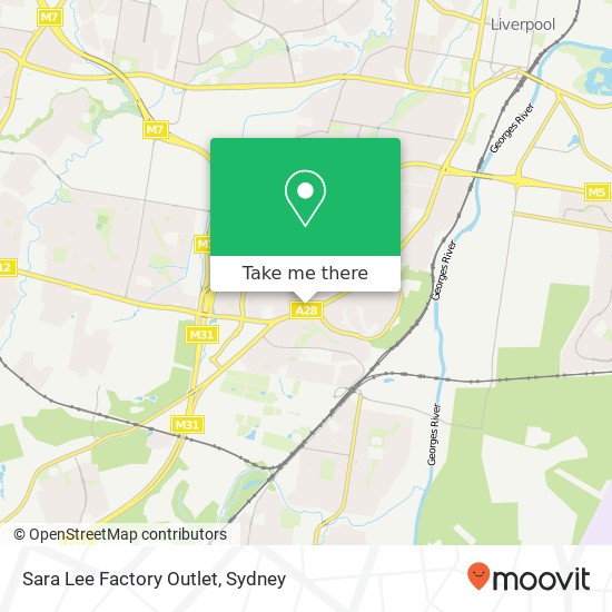 Mapa Sara Lee Factory Outlet