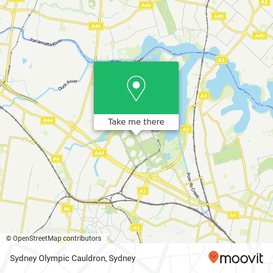 Sydney Olympic Cauldron map