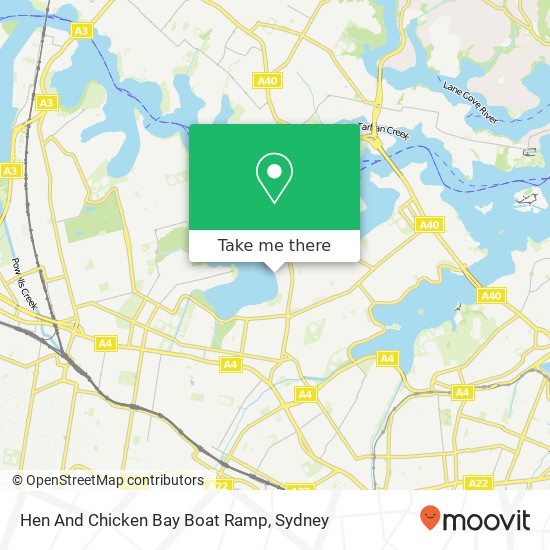 Mapa Hen And Chicken Bay Boat Ramp