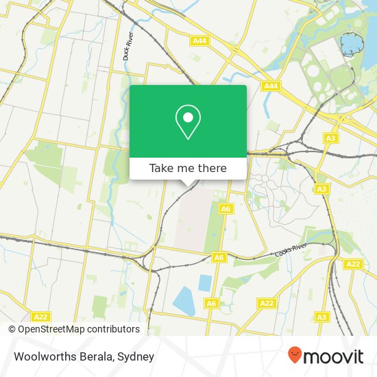 Mapa Woolworths Berala