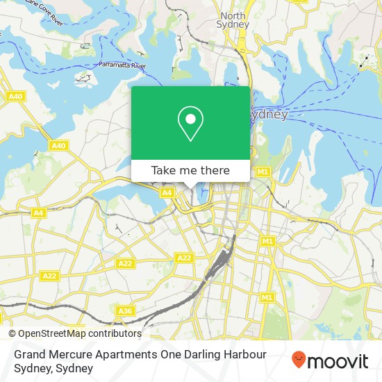 Grand Mercure Apartments One Darling Harbour Sydney map