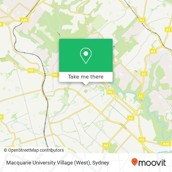 Mapa Macquarie University Village (West)