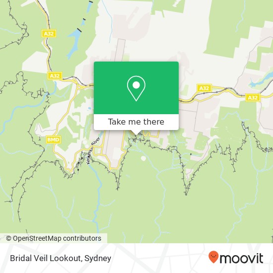 Bridal Veil Lookout map